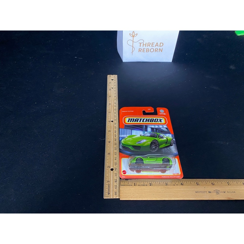 Matchbox Porsche 918 Spyder Green Diecast Car 45/100 Scale Model Toy